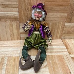 Vintage Mark Roberts Holiday Fairy Jester Christmas Clown Porcelain Figurine
